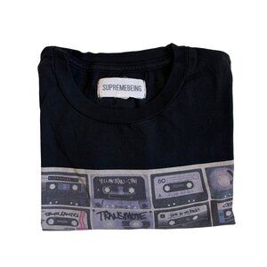 Supremebeing "The Reel Tee" Retro Cassette Tape T-Shirt (Black) - Size Small